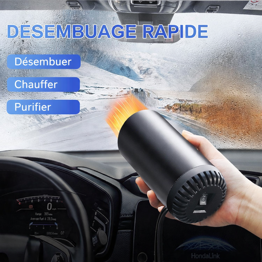 Souffleur d'air chaud, dégivreur et désembueur de pare-brise  pour voiture